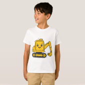 Groot gele graafmachine t-shirt (Voorkant volledig)