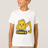 Groot gele graafmachine t-shirt (Voorkant)