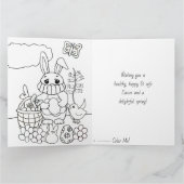 Groot Gelukkig Pasen, Konijn met Mondkapje op Maat Kaart (Binnen)