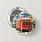 GROOT GEMAKKELIJK, NIEUWE ORLEANSE STREETCAR RONDE BUTTON 5,7 CM (Voorkant /achterkant)