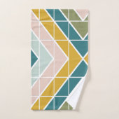 Groot geometrisch patroon in pasteelaardbedekking bad handdoek (Handdoek)