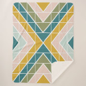 Groot geometrisch patroon in pasteelaardbedekking sherpa deken (Voorkant)