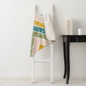 Groot geometrisch patroon in pasteelaardbedekking sherpa deken (In situ)