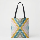 Groot geometrisch patroon in pasteelaardbedekking tote bag (Voorkant)