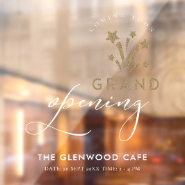 Groot geopend Fireworks Star Gold Binnenkort verkr Raamsticker