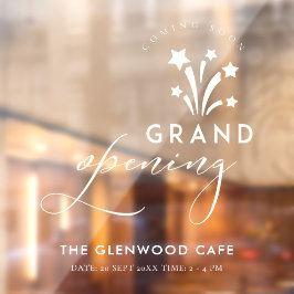 Groot geopend Fireworks Star White Binnenkort verk Raamsticker