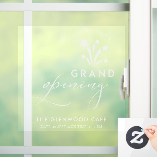 Groot geopend Fireworks Star White Binnenkort verk Raamsticker (Huis)