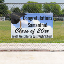 Groot gepersonaliseerd Afstuderen banner teken bla