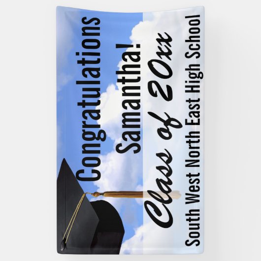 Groot gepersonaliseerd Afstuderen banner teken bla (Verticaal)