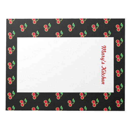 Groot gepersonaliseerd Black Cherry Notitieblok (Voorkant)