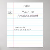 Groot gereglementeerd notitiepapier Gepersonalisee Poster (Voorkant)