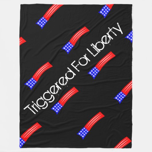 Groot getriggerd voor vrijheidsdeken - zwart fleece deken (Voorkant)