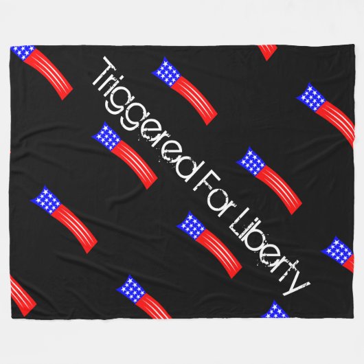 Groot getriggerd voor vrijheidsdeken - zwart fleece deken (Voorkant (Horizontaal))