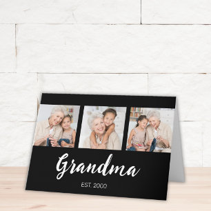 Groot Gevestigd Modern Schrift 3 Foto Zwart Kaart