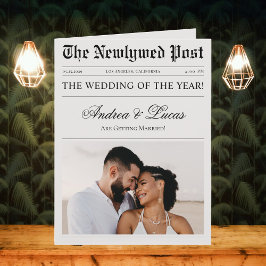 Groot gevouwen bruiloft krant tijdlijn programma