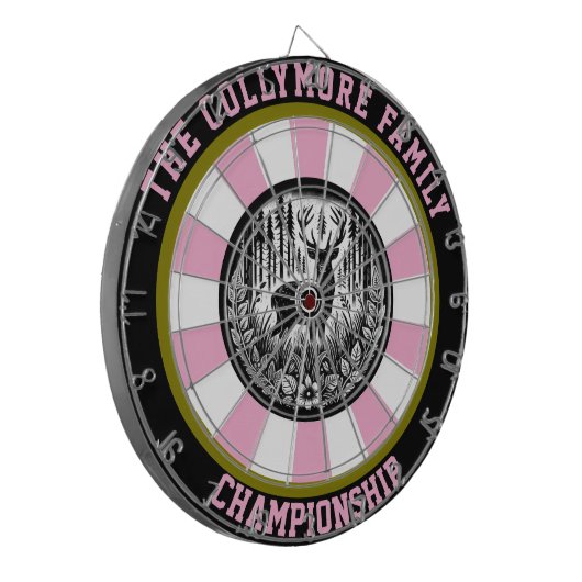 Groot geweven hert in het bos dartbord (Voorkant Links)