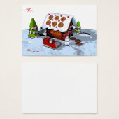 Groot Gingerbread huis Christmas Gift Label Visitekaartje (Voorkant /achterkant)
