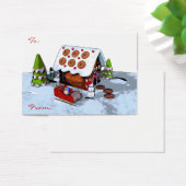 Groot Gingerbread huis Christmas Gift Label Visitekaartje (Bureau)