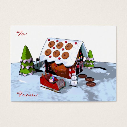 Groot Gingerbread huis Christmas Gift Label Visitekaartje (Voorkant)
