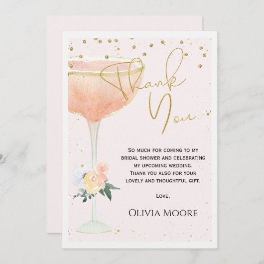 Groot Glas Bloemen Vrijgezellenfeest Dank u kaart (Voorkant / Achterkant)