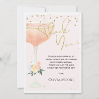 Groot Glas Bloemen Vrijgezellenfeest Dank u kaart