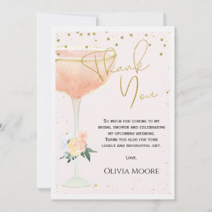 Groot Glas Bloemen Vrijgezellenfeest Dank u kaart