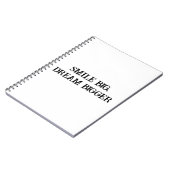 Groot glimlach & dromen schrift voor kinderen notitieboek (Linkerzijde)