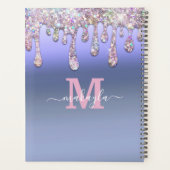 Groot Glitter Drijft de Naam van het Monogram van Planner (Achterkant)