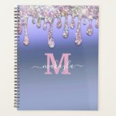Groot Glitter Drijft de Naam van het Monogram van Planner (Voorkant)