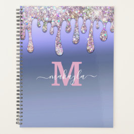 Groot Glitter Drijft de Naam van het Monogram van  Planner