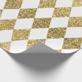 Groot Gold Glitter Harlequin Wrapping Paper Cadeaupapier (Hoek)