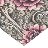 Groot  Gotisch Roze Bloempatroon Korte Tafelloper (Hoek)