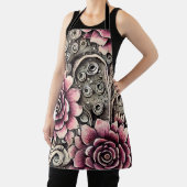 Groot  Gotisch Roze Bloempatroon Schort (Insitu)