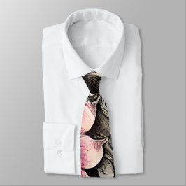 Groot  Gotisch Roze Bloempatroon Stropdas