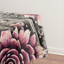 Groot  Gotisch Roze Bloempatroon