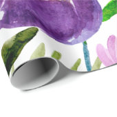 Groot goud- en Ultraviolet Floral Pattern Cadeaupapier (Rol Hoek)