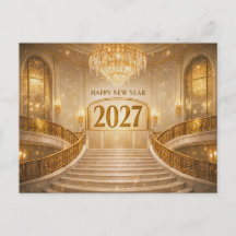 Groot gouden Art Deco-trap Nieuwjaar 2027