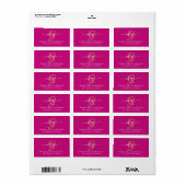 Groot gouden monogram, witte naam in script, fuchs etiket (Full Sheet)