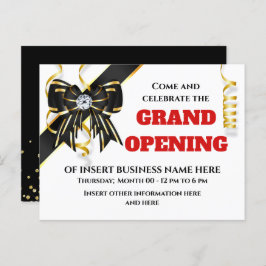 Groot gouden zwarte rode boog aankondigingskaart