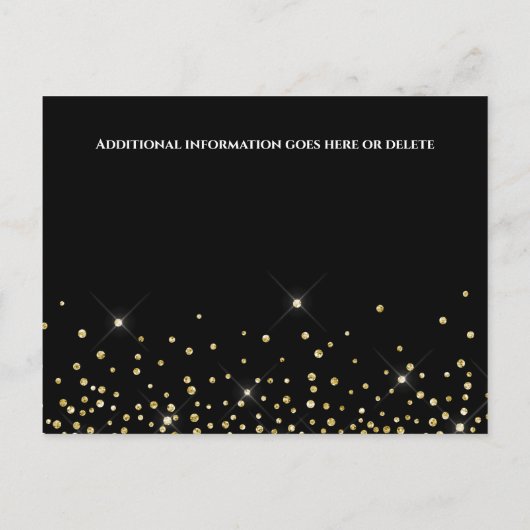 Groot gouden zwarte rode boog aankondigingskaart (Achterkant)