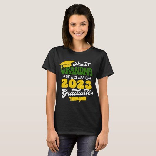 Groot GRANDMA van een klasse van 2023 Afstuderen g T-shirt (Voorkant volledig)