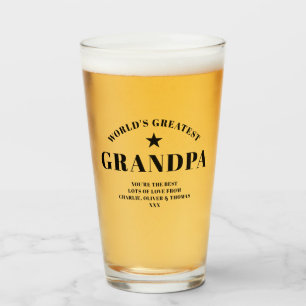 Groot-GRANDPA zwart, speciaal gepersonaliseerd Glas