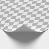 Groot grijs en wit Harlequin Wrapping Paper Cadeaupapier (Hoek)