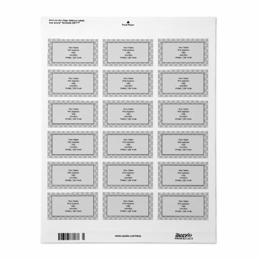 Groot grijs gepatenteerd retouradreslabel etiket (Full Sheet)