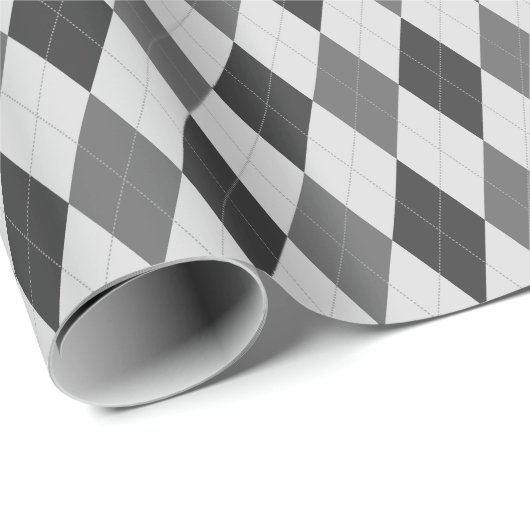 Groot grijs geruit inpakpapier met argylepatroon (Rol Hoek)
