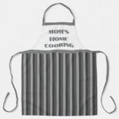Groot grijs gestreept Schort voor thuiskoken van m (Voorkant)