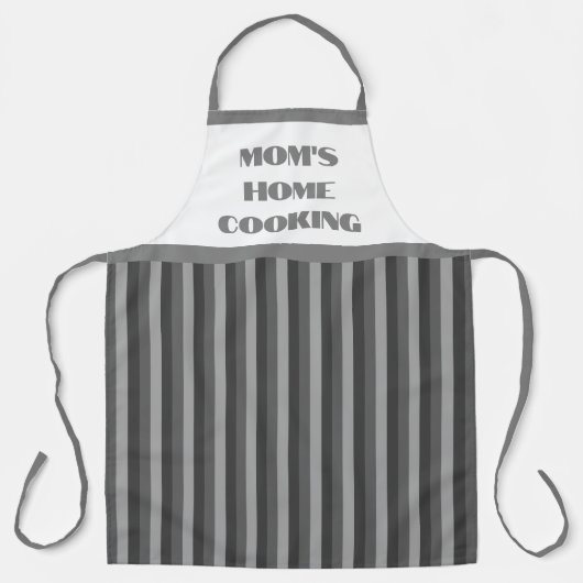 Groot grijs gestreept Schort voor thuiskoken van m (Voorkant)