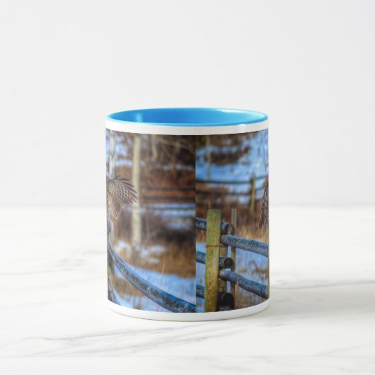 Groot grijs kieuwen en sneeuwwildRaptor Mok (Midden)