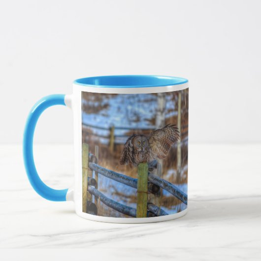 Groot grijs kieuwen en sneeuwwildRaptor Mok (Links)