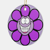 Groot Grinning Paarse Flower Ornament (Links)